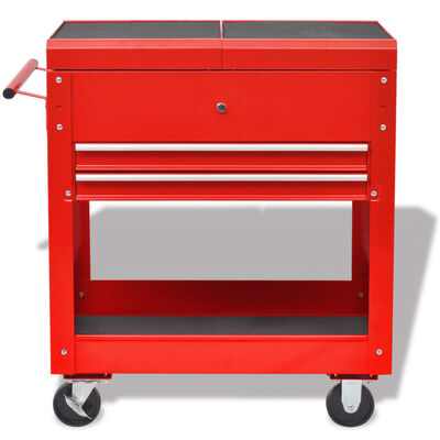 vidaXL Carrito-caja de herramientas 2 cajones de acero rojo