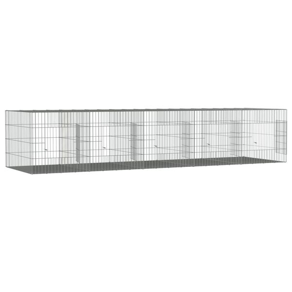 vidaXL Jaula para conejos 5 paneles hierro galvanizado 273x79x54 cm