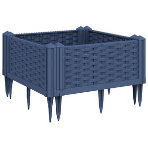 vidaXL Jardinera con clavijas PP azul gris 42,5x42,5x28,5 cm