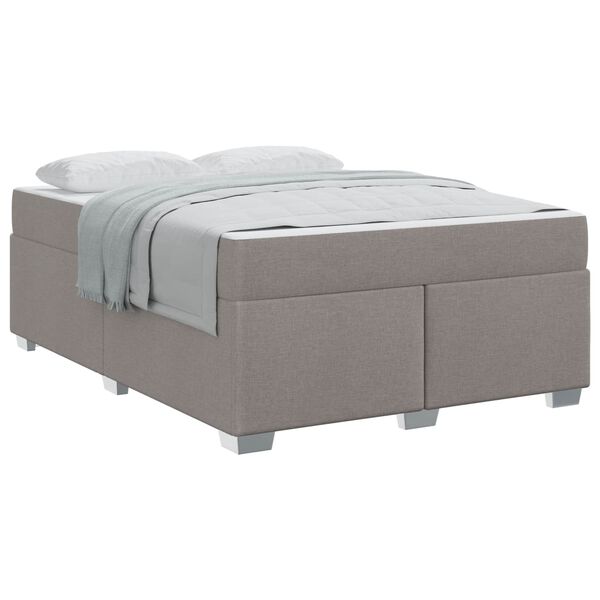 vidaXL Estructura de cama con colch&oacute;n Taup&eacute; 160 x 200 cm tela