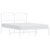 vidaXL Estructura cama sin colch&oacute;n con cabecero metal blanco 135x190cm