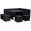 vidaXL Set muebles de jardín 6 piezas y cojines ratán sintético negro