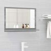 vidaXL Espejo de baño madera contrachapada gris Sonoma 60x10,5x37 cm