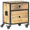 vidaXL Mesita de noche de madera de mango rugosa 40x30x50 cm
