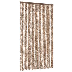 vidaXL Cortina antimoscas chenilla beige y marr&oacute;n oscuro 100x200 cm