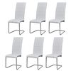vidaXL Sillas de comedor voladizas 6 unidades de tela blanca