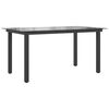 vidaXL Mesa de jard&iacute;n de aluminio y vidrio negra 150x90x74 cm