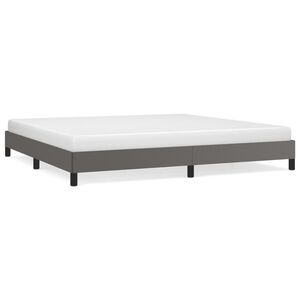 vidaXL Estructura de cama sin colch&oacute;n cuero sint&eacute;tico gris 200x200 cm