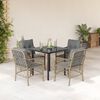 vidaXL Set comedor de jard&iacute;n 5 pzas con cojines rat&aacute;n sint&eacute;tico beige