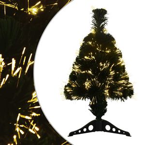 vidaXL &Aacute;rbol de Navidad de fibra &oacute;ptica 64 cm 12 LED Blanco C&aacute;lido PVC