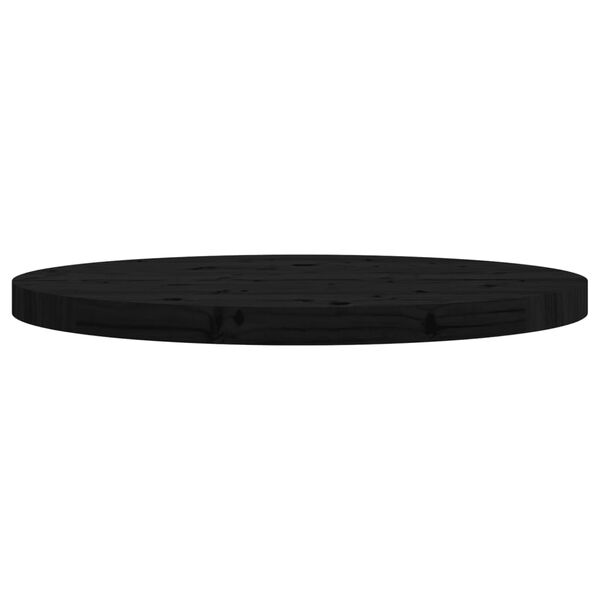 vidaXL Tablero de mesa redondo madera maciza de pino negro &Oslash;60x3 cm