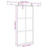 vidaXL Puerta corredera herrajes negro 102,5x205 cm vidrio templado