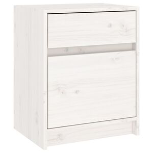 vidaXL Mesita de noche madera maciza de pino blanca 40x31x50 cm