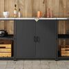 vidaXL Almacenamiento de cocina con puerta Negro 60 x 50 x 92 cm Acero