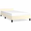 vidaXL Estructura de cama con cabecero sin colch&oacute;n crema 80x200 cm