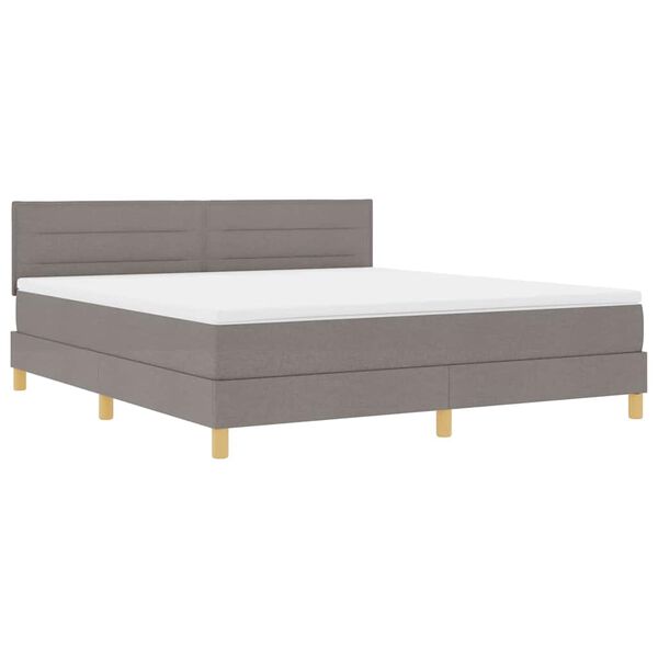 vidaXL Cama box spring con colch&oacute;n con colch&oacute;n Taup&eacute; 180 x 200 cm tela