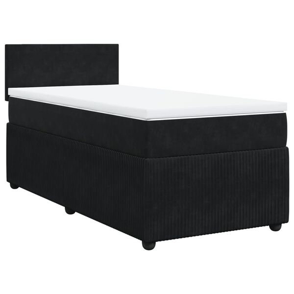 vidaXL Cama box spring con colchón cuero sintético negro 90x190 cm