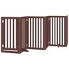 vidaXL Puerta de perros plegable 15 paneles madera &aacute;lamo marr&oacute;n 750 cm