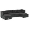 vidaXL Set muebles de jard&iacute;n 6 piezas y cojines rat&aacute;n sint&eacute;tico negro