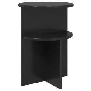 vidaXL Mesa lateral Roble Negro &Oslash; 39,5 x 55 cm Madera de Ingenier&iacute;a