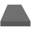 vidaXL Estante flotante de pared 2 uds MDF gris brillo 120x23,5x3,8 cm