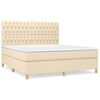 vidaXL Cama box spring con colch&oacute;n tela color crema 180x200 cm