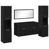 vidaXL Juego de muebles de baño 4 pcs Roble Negro Madera de ingeniería