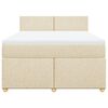 vidaXL Cama box spring con colch&oacute;n tela color crema 140x190 cm