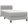 vidaXL Cama box spring con colch&oacute;n tela gris claro 100x200 cm