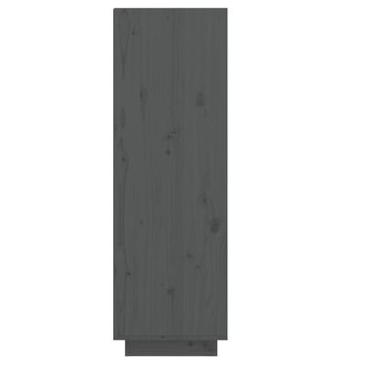 vidaXL Mueble zapatero de madera maciza de pino gris 30x34x105 cm