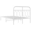 vidaXL Estructura cama sin colchón con cabecero metal blanco 120x190cm