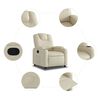 vidaXL Sill&oacute;n reclinable de piel sint&eacute;tica color crema