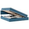 vidaXL Cama con almacenamiento Azul Oscuro 160 x 200 cm Terciopelo