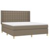 vidaXL Cama box spring colch&oacute;n y luces LED tela gris taupe 180x200 cm