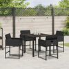 vidaXL Conjunto de Comedor de Jard&iacute;n 5 pcs Negro rat&aacute;n sint&eacute;tico
