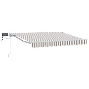 vidaXL Armaz&oacute;n de toldo manual con LEDs Gris claro y blanco. 3 x 2,5 m