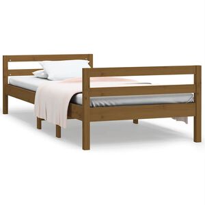 vidaXL Estructura de cama madera maciza de pino marr&oacute;n miel 75x190 cm