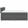 vidaXL Cama box spring con colch&oacute;n tela gris oscuro 180x200 cm