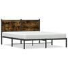vidaXL Estructura de cama sin colch&oacute;n metal roble ahumado 140x200 cm