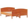 vidaXL Cama sin colch&oacute;n madera maciza de pino marr&oacute;n cera 140x190 cm