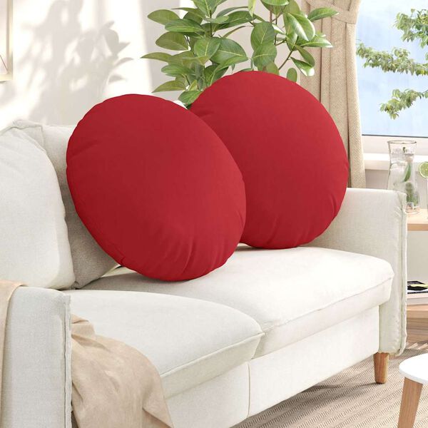 vidaXL Cojines para asiento 2 pcs Rojo Ø80 x 29 cm tela