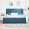 vidaXL Cama Box Spring LED con colchón Azul Oscuro 200 x 200 cm tela