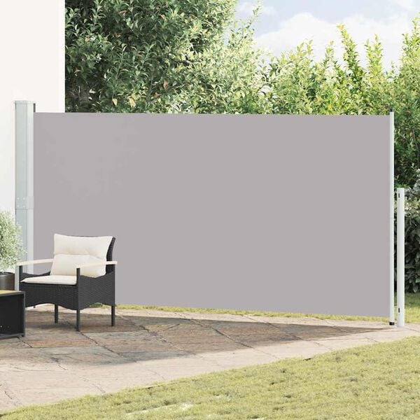 vidaXL Toldo lateral retr&aacute;ctil de jard&iacute;n gris 180x500 cm