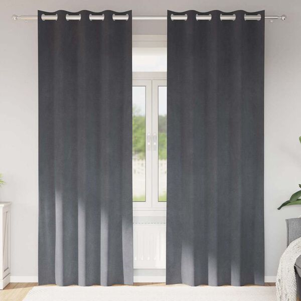 vidaXL Cortinas opacas 2 pcs Gris Claro 140 x 260 cm Terciopelo