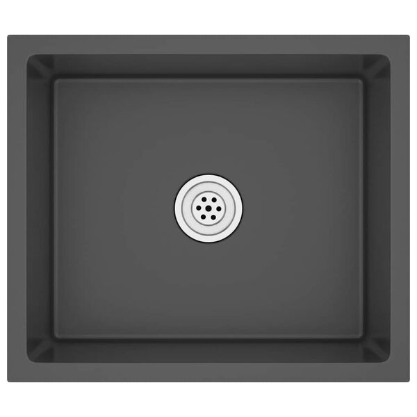 vidaXL Fregadero hecho a mano acero inoxidable negro