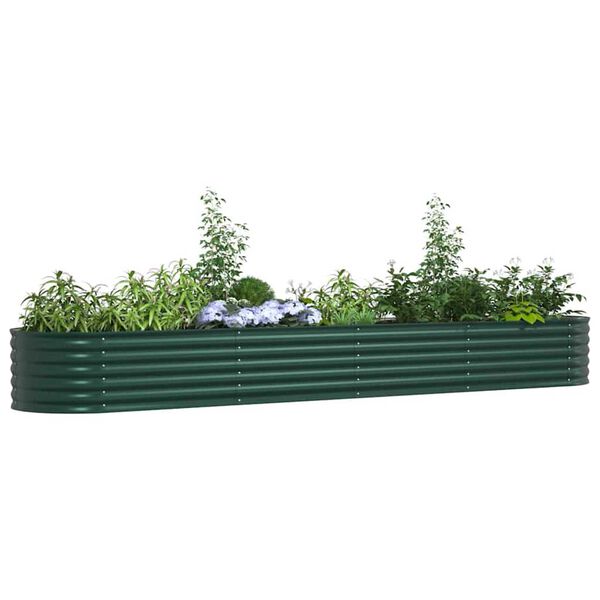 vidaXL Arriate elevado Verde 400 x 80 x 44 cm Acero