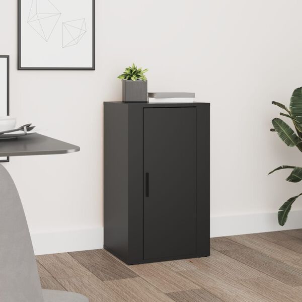 vidaXL Aparador de madera contrachapada negro 40x33x70 cm