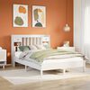 vidaXL Cama con estanter&iacute;a sin colch&oacute;n madera maciza blanca 160x200 cm