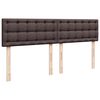 vidaXL Cama box spring con colch&oacute;n tela marr&oacute;n oscuro 180x200 cm