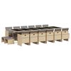 vidaXL Set comedor de jard&iacute;n 17 pzas con cojines rat&aacute;n sint&eacute;tico beige